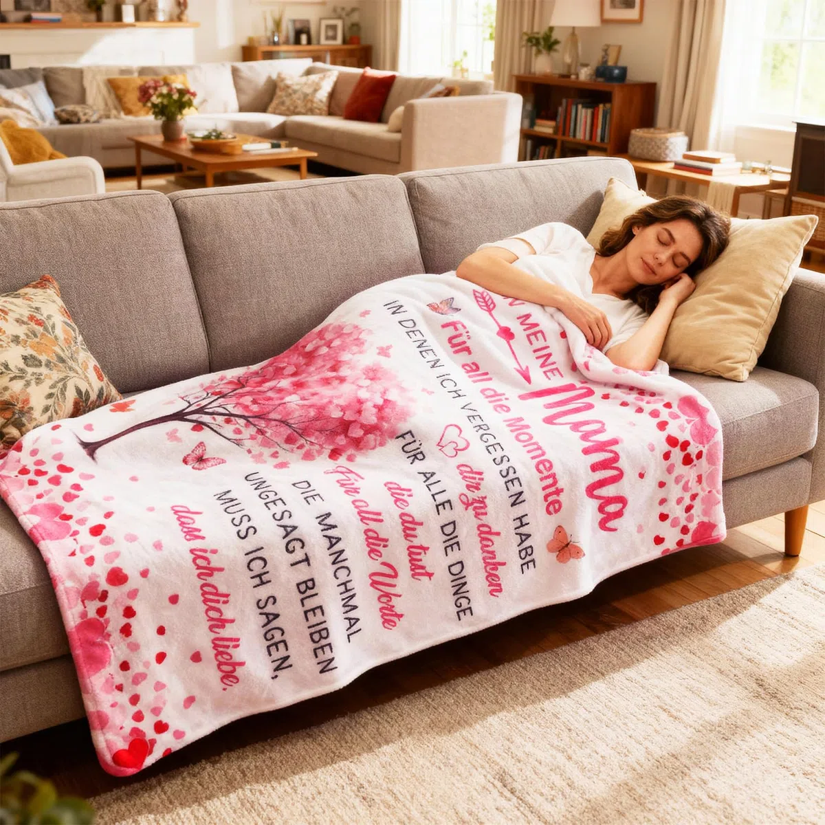 PRSTENLY Geschenke für Mama, Mama Geschenk, Geschenk Mama's Geburtstag, Muttertagsgeschenk, Geschenk Mutter Weihnachtszeit Geburtstag, Romantische Flanell Decke für Mamas von Sohn Tochter