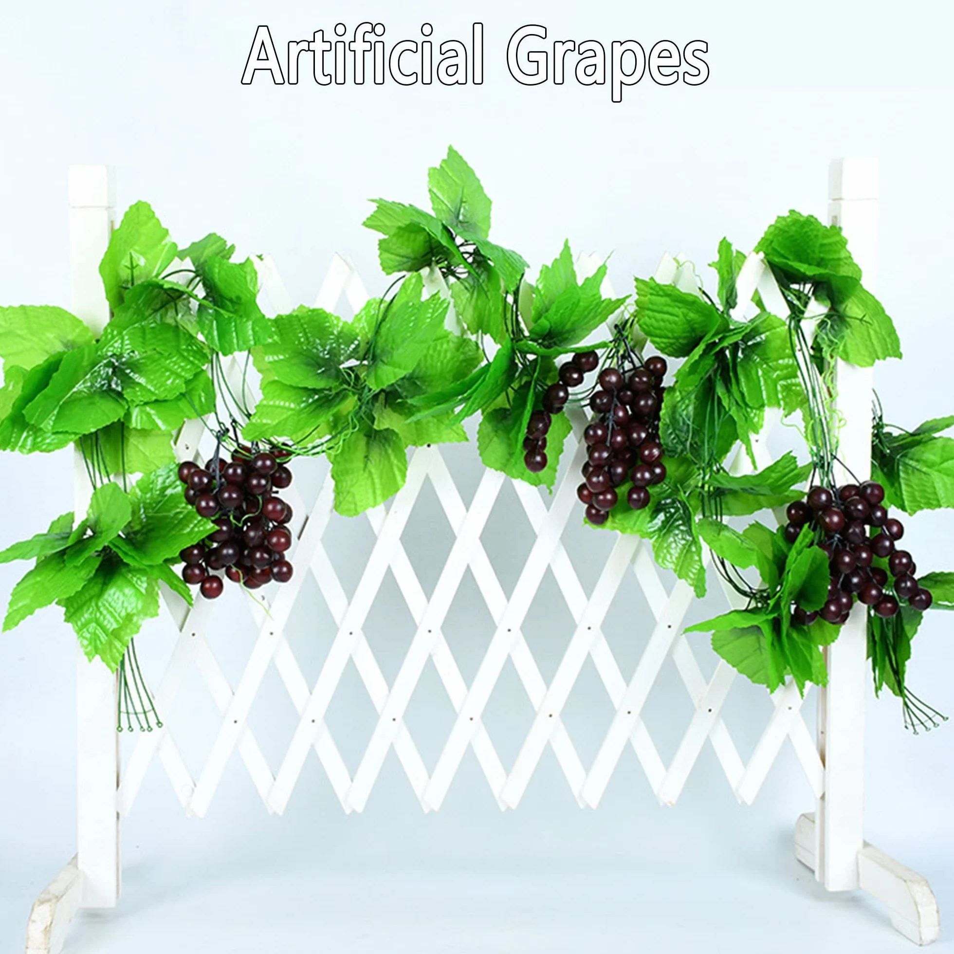 10pcs KüNstliche Kunststoff Traube,KüNstliche Weintrauben Reben,Kuenstliche Weinrebe,TraubenspießE Aus Kunststoff,KüNstliche Obst GemüSedekoration,Zur SchießRequisiten (10, grün)