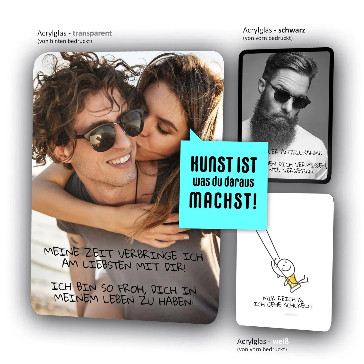 codiarts. Acryl Glas Bild personalisiertes Foto Geschenk, Format A4/A5 mit eigenem Bild & Text - Fotogeschenke personalisiert für Frauen & Männer - Für beste Freundin, Mama, Papa, Opa, Oma (DIY Free)