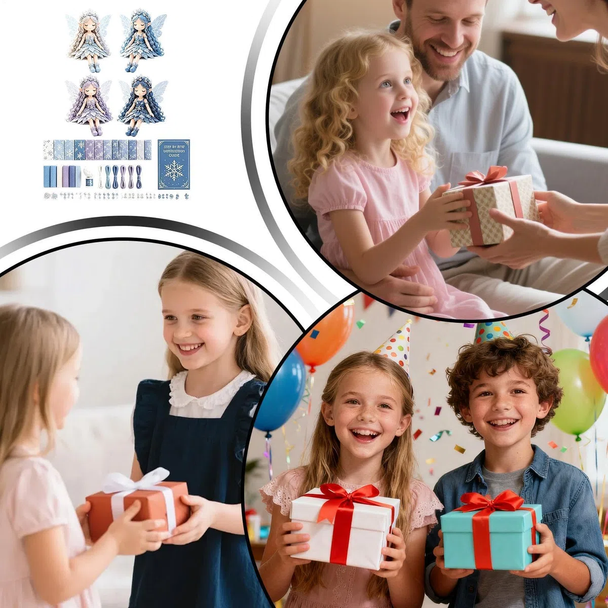 Fairies-patchworks-DIY-Sets, 4-teilig, Lustige Blumen-fairies-patchworks-Sets, Stoff-Komplettzubehör – DIY-Nähset Für Erwachsene Und Anfänger | Für Erwachsene, Familien, Kinder, Mädchen, Liebhaber