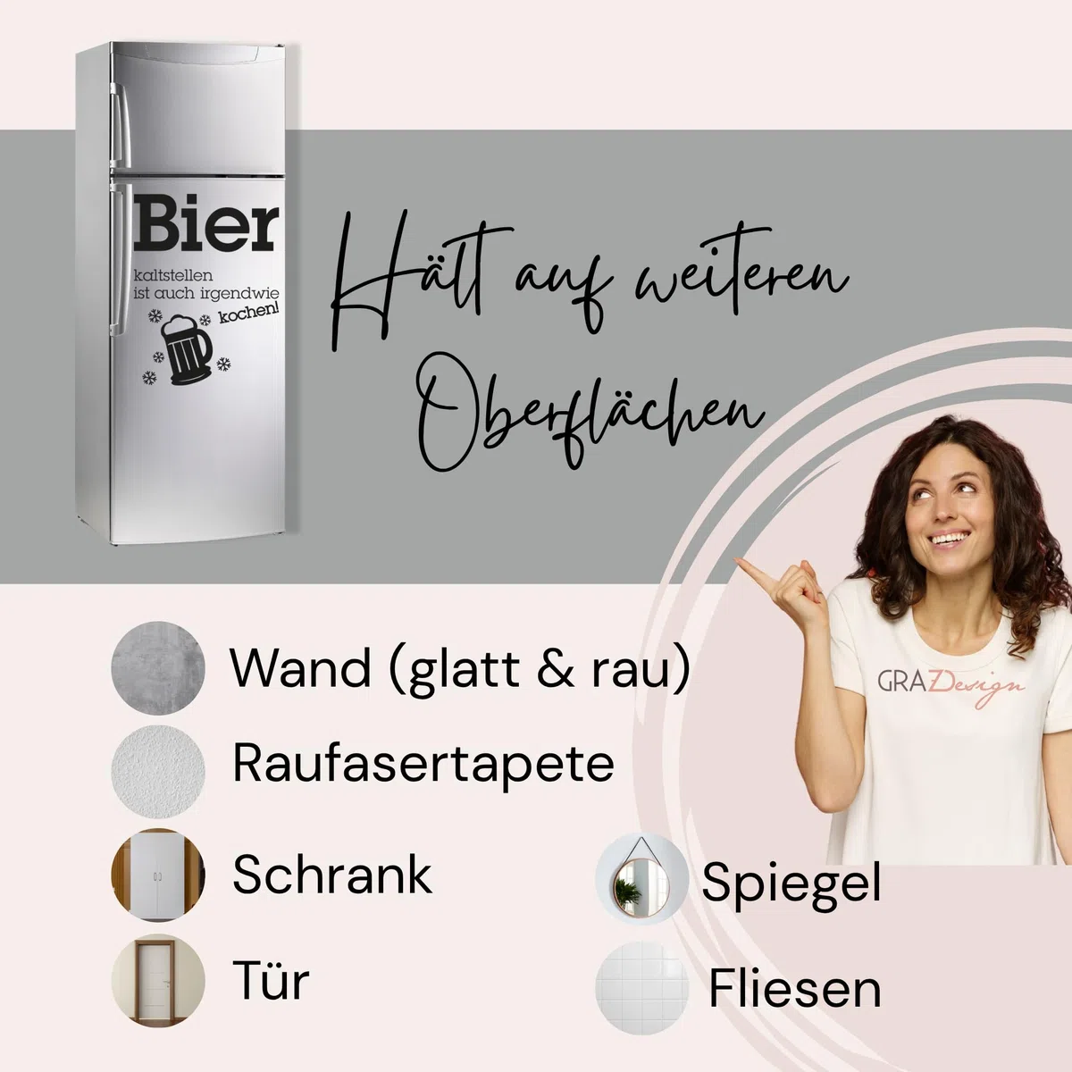 GRAZDesign Kühlschrank Aufkleber Sprüche Tankstelle Lustig Wandtattoo Küche Sticker, Wanddeko Kühlschrankaufkleber - 42x30cm / 070 schwarz