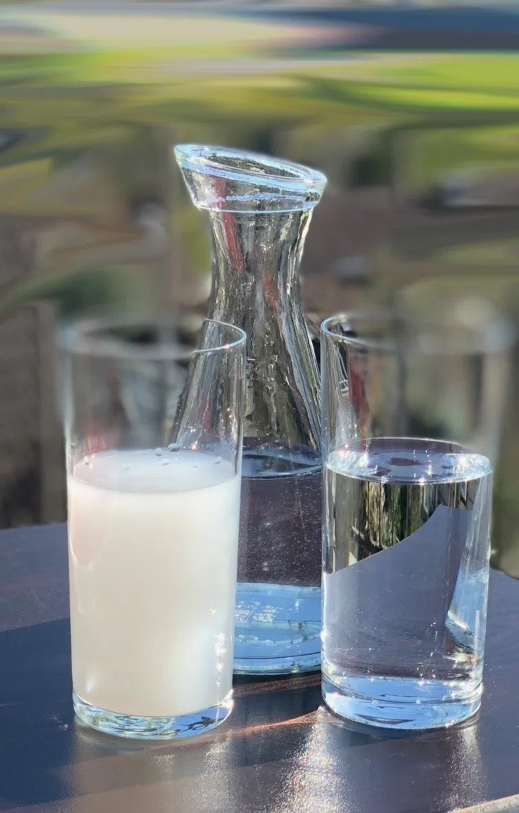 Topkapi 200.316-3-TLG Gedeck-Set aus Glas für Raki/Ouzo “Efendi”, 2 Original Raki Ouzo Gläser und eine Karaffe