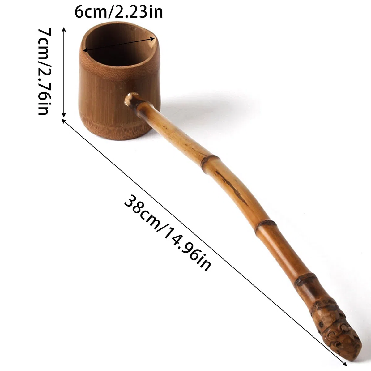 Japanische Wasserkelle, Bambus-Wasserschaufel, Teezeremonie Schöpfkelle, langer Stiel, Bewässerungsschaufel, Holzkelle, für Garten, Zuhause, Badezimmer, Teezeremonie