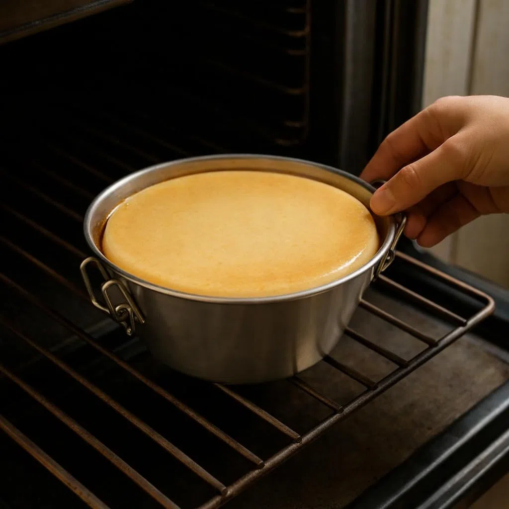 Menax Puddingform mit Deckel Edelstahl 20 cm - Wasserbadform für Flan, Pudding & Soufflé - Puddingformen zum Stürzen, Dessertform Edelstahl, Creme Brulee Form, Förmchen für Pudding