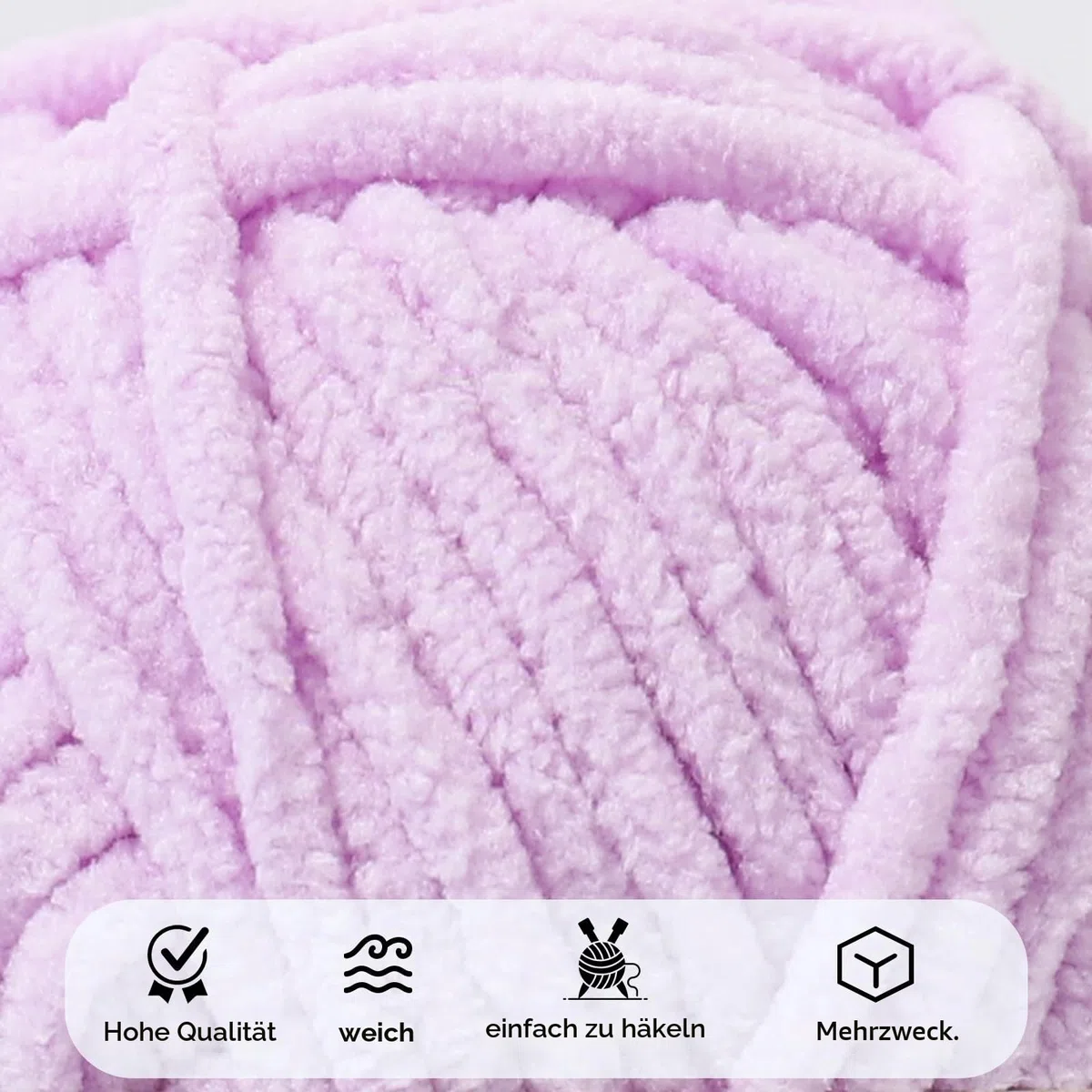 Dickes Chenille-Garn, 4 x 50 g (60 m/Knäuel) dicke, weiche, flauschige Wolle, perfekt zum Häkeln von Babydecken mit 5 mm Häkelnadel, ideal für Anfänger, Weihnachten