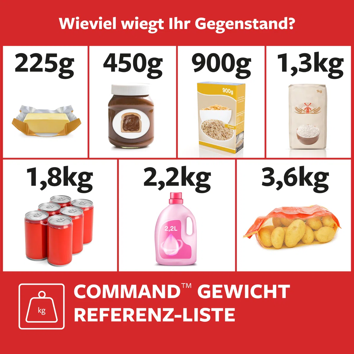 Command Mehrzweckhaken, Vorteilspack, Größe L, Weiß - 7 Haken Selbstklebend und 12 Klebestreifen - Haken für Wand, Türhaken, Organisieren ohne Bohren - Hält 2,2kg