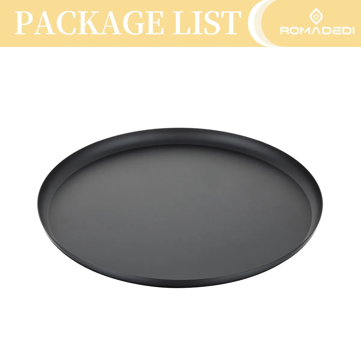 Romadedi Schwarz Deko Tablett Aus Metall - 28cm Rund Dekotablett Dekoschale Für Tischdeko Kerzenteller Kerzentablett Für Kerzen Serviertablett Für Wohnzimmer Badezimmer Esstisch Deko